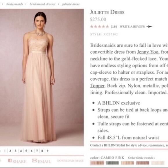 Jenny Yoo Collection BHLDN Juliette Cameo Pink 4 - Picture 3 of 13